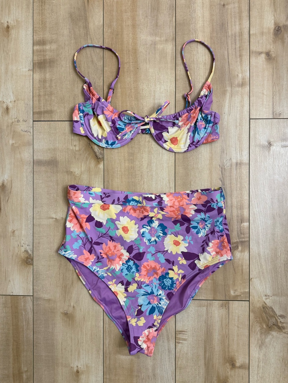 Billabong x The Salty Blonde Purple Floral Bikini M/L